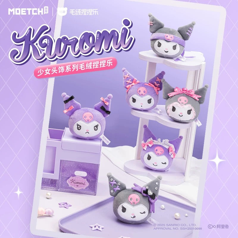 Kuromi Girl's Hair Accessories Series Plush Relaxing Toy (Box of 6)