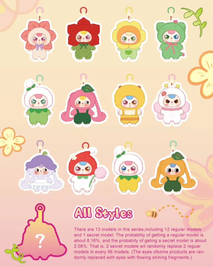Baby Three Where's Spring Flower Series Plush Blind Box (Box of 6)