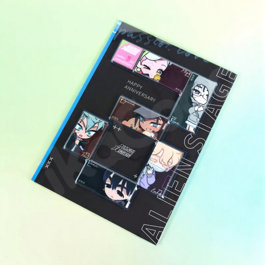 Alien Stage Happy 3rd Anniversary Fridge Magnet Set