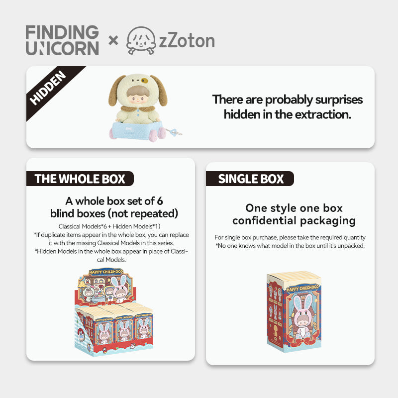 zZoton Happy Childhood Series Plush Blind Box (Box of 6)