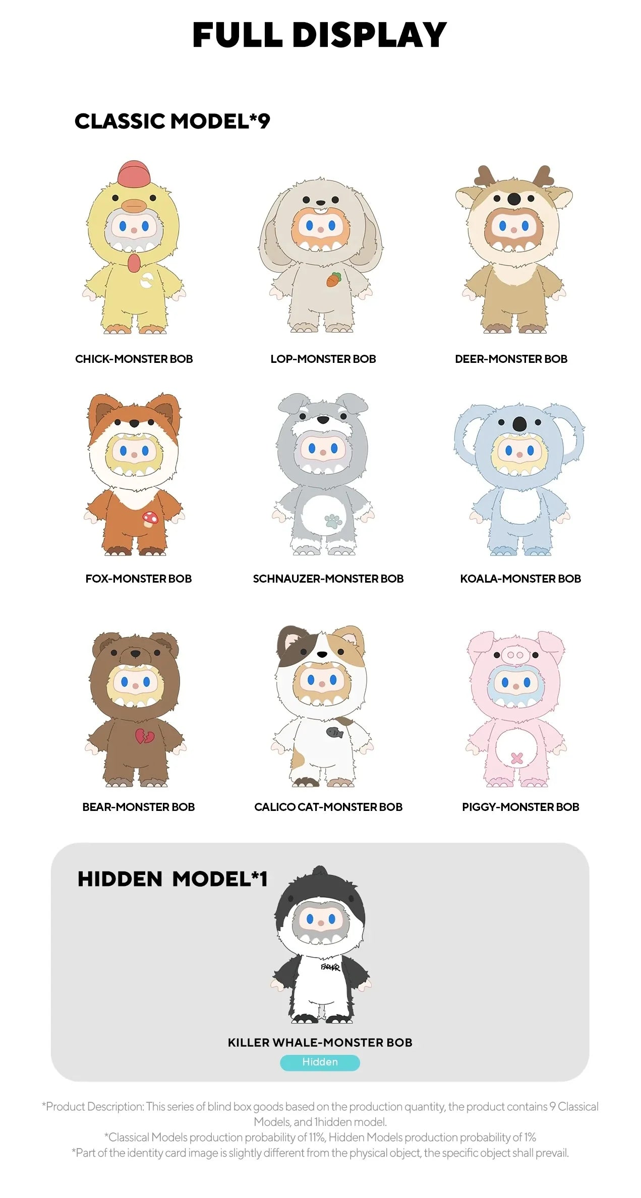 Farmer Bob Ani-Night Monster Series Plush Blind Box (Box of 9)